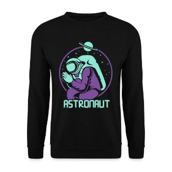 Astronaut Astronomy Rocket Space Planets - Unisex Sweatshirt - black - Front - Alina (178cm) & Michal (187cm)