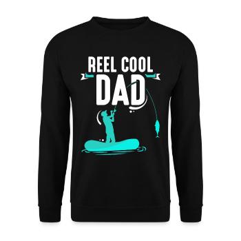 Reel Cool Papa Angler Fishing Fishing Fisherman - Unisex Sweatshirt - black - Front - Alina (178cm) & Michal (187cm)
