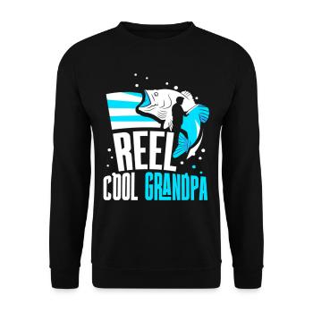 Reel Cool Grandpa Fishing Angler Fishing Fishermen - Sweat-shirt Unisexe - noir - Devant - Alina (178cm) & Michal (187cm)