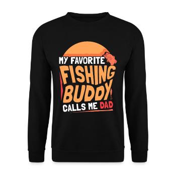 My favorite fishing buddy calls me daddy fishing - Unisex Sweatshirt - black - Front - Alina (178cm) & Michal (187cm)