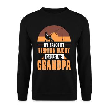 Mein Lieblings Angelkumpel Nennt Mich Opa Fischen - Unisex Pullover - Schwarz - Vorne - Alina (178cm) & Michal (187cm)