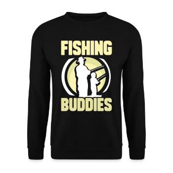 Amis pêcheurs Ami pêcheur Ami pêcheur - Sweat-shirt Unisexe - noir - Devant - Alina (178cm) & Michal (187cm)