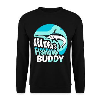 Grandfather's fishing buddy fishing fishing friend fishing - Unisex Sweatshirt - black - Front - Alina (178cm) & Michal (187cm)