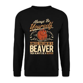 Soyez toujours vous-même Castor Castor Beaver Dam - Sweat-shirt Unisexe - noir - Devant - Alina (178cm) & Michal (187cm)