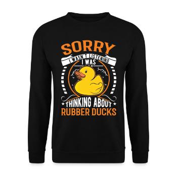 Rubber Duck Gift Squeaky Duck Bathing Duck - Sweat-shirt Unisexe - noir - Devant - Alina (178cm) & Michal (187cm)