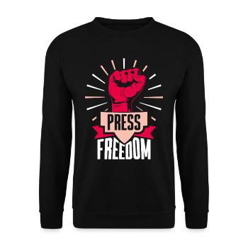 Liberté de la presse Journaliste Journalisme Droit de la presse - Sweat-shirt Unisexe - noir - Devant - Alina (178cm) & Michal (187cm)