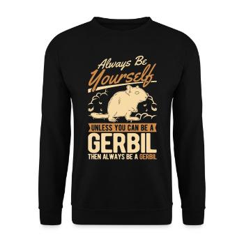 Gerbil Gift Racing Rat Gerbil - Unisex Sweatshirt - black - Front - Alina (178cm) & Michal (187cm)