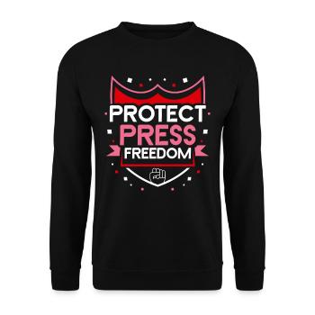 Protège la liberté de la presse Journaliste Loi sur la presse - Sweat-shirt Unisexe - noir - Devant - Alina (178cm) & Michal (187cm)