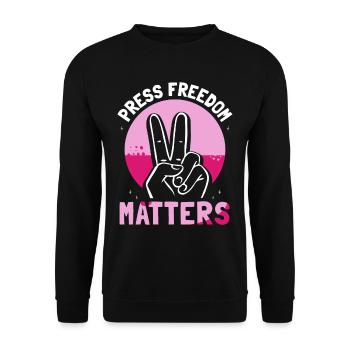 Press freedom is important Press freedom matters - Unisex Sweatshirt - black - Front - Alina (178cm) & Michal (187cm)