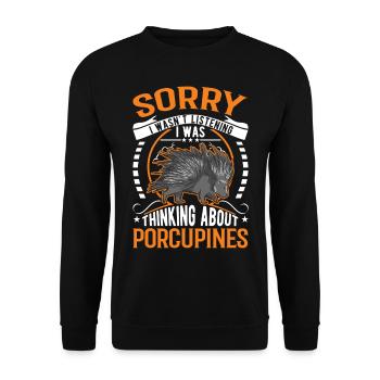 Porcupine Gift Porcupine - Unisex Sweatshirt - black - Front - Alina (178cm) & Michal (187cm)