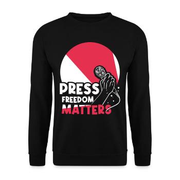 Press freedom is important Press freedom matters - Unisex Sweatshirt - black - Front - Alina (178cm) & Michal (187cm)