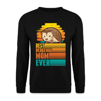 Best Hedgehog Mom Ever Igel Mama Stacheligel - Unisex Pullover - Schwarz - Vorne - Alina (178cm) & Michal (187cm)