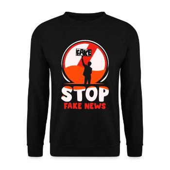 Stop fake news Press law Press freedom - Unisex Sweatshirt - black - Front - Alina (178cm) & Michal (187cm)