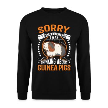 Guinea Pig Gift Guinea Pig - Unisex Sweatshirt - black - Front - Alina (178cm) & Michal (187cm)