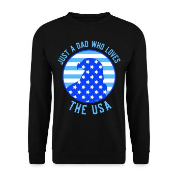 Seul un père qui aime les États-Unis États-Unis Amérique - Sweat-shirt Unisexe - noir - Devant - Alina (178cm) & Michal (187cm)