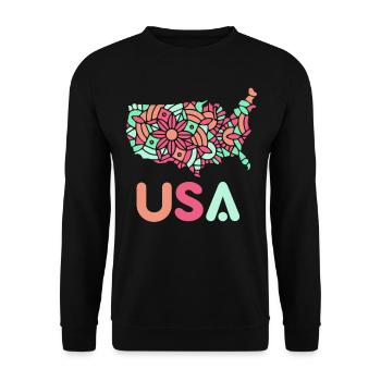 États-Unis Patriotes Américains États-Unis Amérique - Sweat-shirt Unisexe - noir - Devant - Alina (178cm) & Michal (187cm)