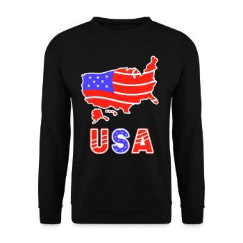 États-Unis Américains Amérique États-Unis Patriotique - Sweat-shirt Unisexe - noir - Devant - Alina (178cm) & Michal (187cm)