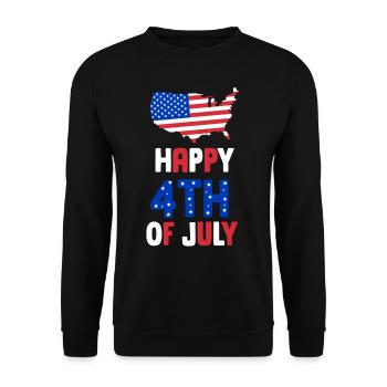 Happy 4 July Happy 4Th Of July US USA America - Unisex Sweatshirt - black - Front - Alina (178cm) & Michal (187cm)