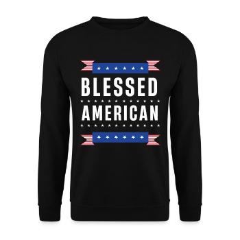 Amérique américaine bénie États-Unis patriotique États-Unis - Sweat-shirt Unisexe - noir - Devant - Alina (178cm) & Michal (187cm)