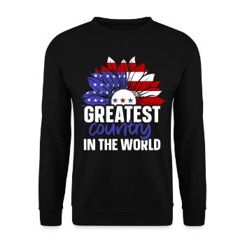 Das Großartigste Land Der Welt USA Amerika US - Unisex Pullover - Schwarz - Vorne - Alina (178cm) & Michal (187cm)