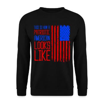 So Sieht Ein Patriotischer Amerikaner Aus USA - Unisex Pullover - Schwarz - Vorne - Alina (178cm) & Michal (187cm)