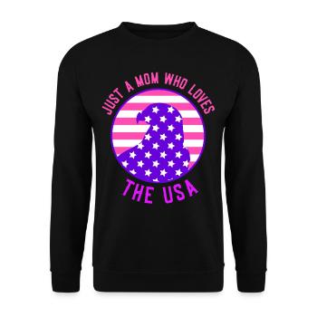 Seulement une mère qui aime les États-Unis États-Unis Amérique - Sweat-shirt Unisexe - noir - Devant - Alina (178cm) & Michal (187cm)