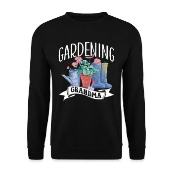 Gartenarbeit Oma Großmutter Gärtnerin Garten - Unisex Pullover - Schwarz - Vorne - Alina (178cm) & Michal (187cm)