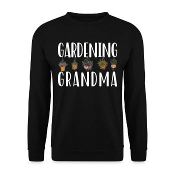 Gartenarbeit Oma Gärtnerin Großmutter Garten - Unisex Pullover - Schwarz - Vorne - Alina (178cm) & Michal (187cm)