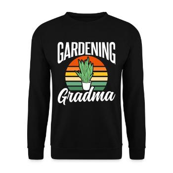 Gartenarbeit Oma Garten Großmutter Gärtnerin - Unisex Pullover - Schwarz - Vorne - Alina (178cm) & Michal (187cm)