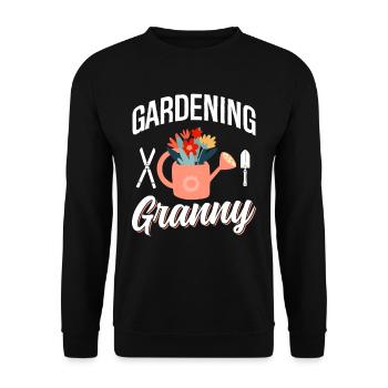 Gartenarbeit Oma Gärtnerin Garten Großmutter - Unisex Pullover - Schwarz - Vorne - Alina (178cm) & Michal (187cm)
