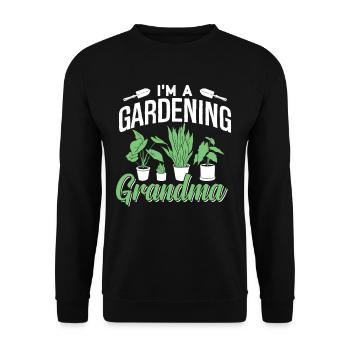 Ich Bin Eine Gärtnernde Oma Großmutter Garten - Unisex Pullover - Schwarz - Vorne - Alina (178cm) & Michal (187cm)