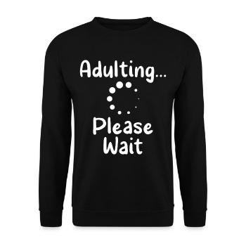Grandir s’il vous plaît attendre la puberté anniversaire - Sweat-shirt Unisexe - noir - Devant - Alina (178cm) & Michal (187cm)