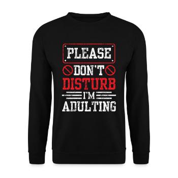 Please do not disturb I will grow up birthday - Unisex Sweatshirt - black - Front - Alina (178cm) & Michal (187cm)