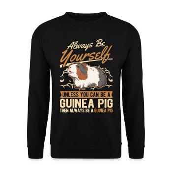 Cochon d’Inde Cadeau Cochon d’Inde - Sweat-shirt Unisexe - noir - Devant - Alina (178cm) & Michal (187cm)