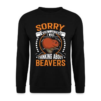 Beaver Beaver Dam Gift Beaver - Unisex Sweatshirt - black - Front - Alina (178cm) & Michal (187cm)