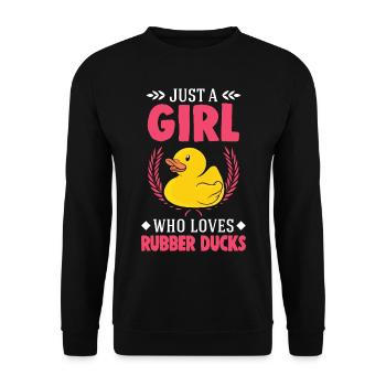 Canard en caoutchouc Fille Canard couinant Canard de bain - Sweat-shirt Unisexe - noir - Devant - Alina (178cm) & Michal (187cm)