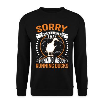 Indian Running Duck Gift Running Duck - Unisex Sweatshirt - black - Front - Alina (178cm) & Michal (187cm)