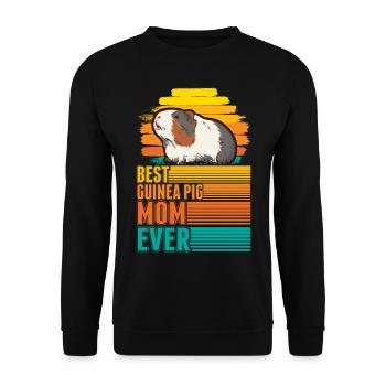 Best Guinea Pig Mom Ever Meerschweinchen Mama - Unisex Pullover - Schwarz - Vorne - Alina (178cm) & Michal (187cm)