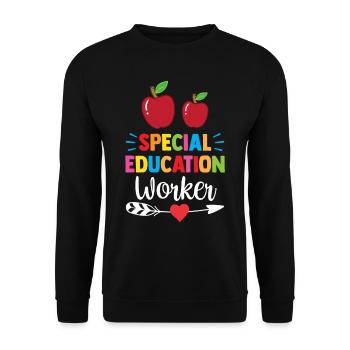 Special Education Workers Special Education Teachers - Unisex Sweatshirt - black - Front - Alina (178cm) & Michal (187cm)