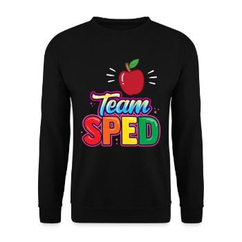 Team Sonderpädagogik Lehrer Beruf Sonderpädagoge - Unisex Pullover - Schwarz - Vorne - Alina (178cm) & Michal (187cm)