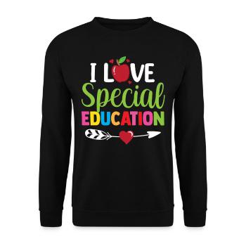 J’aime l’éducation spécialisée Enseignante en éducation spécialisée - Sweat-shirt Unisexe - noir - Devant - Alina (178cm) & Michal (187cm)