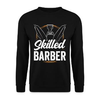 Barbier formé Barbier Barbier Barbershop - Sweat-shirt Unisexe - noir - Devant - Alina (178cm) & Michal (187cm)