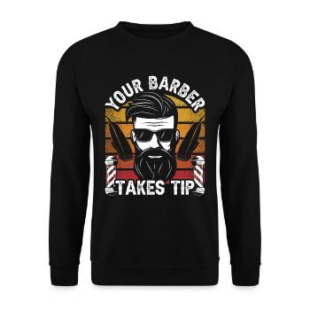 Your hairdresser will tip Barber Barbershop - Unisex Sweatshirt - black - Front - Alina (178cm) & Michal (187cm)