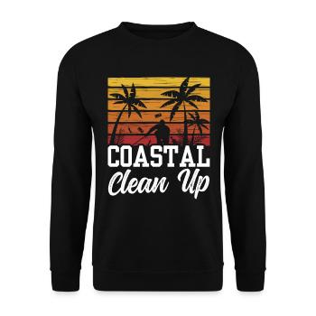 Coastal Cleanup Beach Clean Up Beach - Unisex Sweatshirt - black - Front - Alina (178cm) & Michal (187cm)