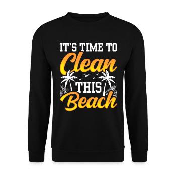 Il est temps de nettoyer cette plage Plages - Sweat-shirt Unisexe - noir - Devant - Alina (178cm) & Michal (187cm)