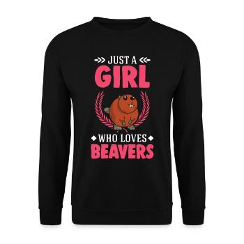 Beaver Girl Beaver Dam - Sweat-shirt Unisexe - noir - Devant - Alina (178cm) & Michal (187cm)