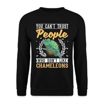 Chameleon Gift Chameleon - Unisex Sweatshirt - black - Front - Alina (178cm) & Michal (187cm)