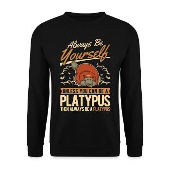 Platypus Gift Platypus - Unisex Sweatshirt - black - Front - Alina (178cm) & Michal (187cm)