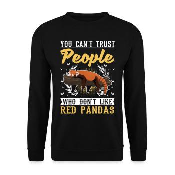 Red Panda Gift Cat Bear - Unisex Sweatshirt - black - Front - Alina (178cm) & Michal (187cm)