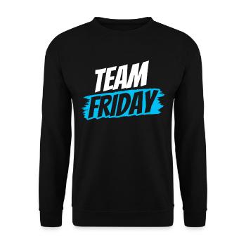 Team Freitag Sarkastisch Endlich Humor Wochenende - Unisex Pullover - Schwarz - Vorne - Alina (178cm) & Michal (187cm)